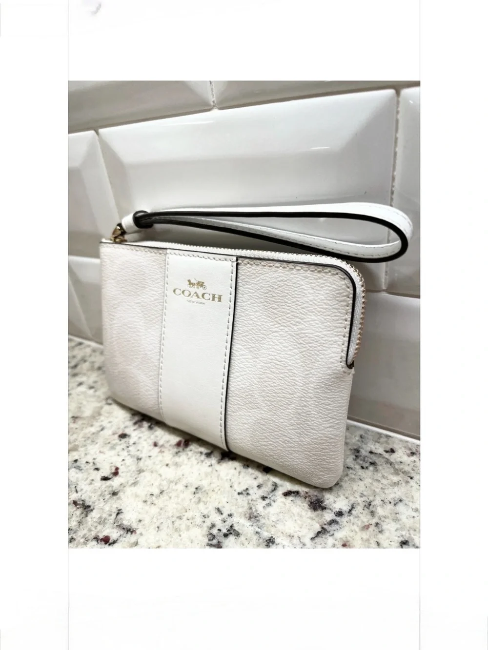 Coach Signature Chalk Wristlet NWOT